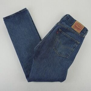Levis 501 Original Fit Straight Leg Blue Denim Button Fly Jeans Mens 32x32